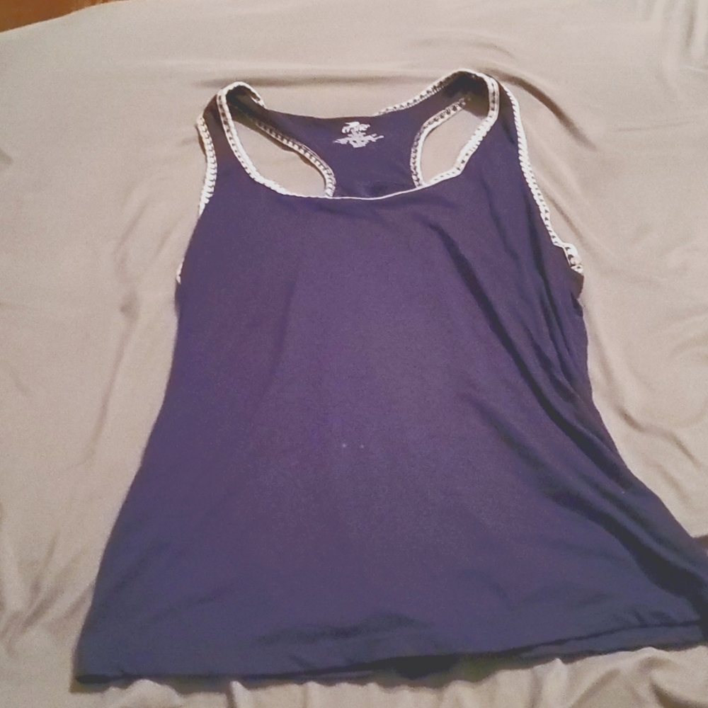 Racer back navy blue tank